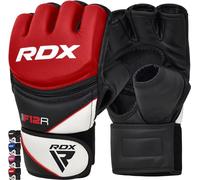 RDX MMA Gloves for Grappling Martial Arts Training, D. Cut Open Palm Maya Hide Leather Sparring Mitts, Perfect for Cage Fighting, Adults & Kids Combat Sports, Punching bag, Muay Thai and Kickboxing