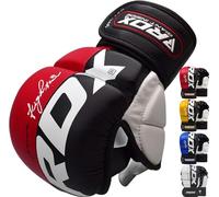 RDX MMA Gloves for Martial Arts Training & Grappling | Approved By SMMAF | Palm-O Maya Hide Leather Sparring Mitts | Good for Kickboxing, Muay Thai, Cage Fighting, Punching Bag & Combat Sports