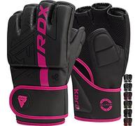 RDX MMA Gloves Grappling Sparring, Pre-Curved Martial Arts Mitts, Ventilated Palm, Men Women Adults & Kids, Maya Hide Leather, Cage Fighting Boxing Combat Training Muay Thai Punching Bag, Kickboxing
