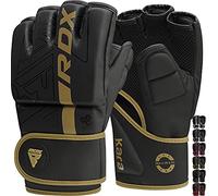RDX MMA Gloves Grappling Sparring, Pre-Curved Martial Arts Mitts, Ventilated Palm, Men Women Adults & Kids, Maya Hide Leather, Cage Fighting Boxing Combat Training Muay Thai Punching Bag, Kickboxing