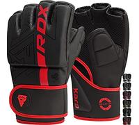 RDX MMA Gloves Grappling Sparring, Pre-Curved Martial Arts Mitts, Ventilated Palm, Men Women Maya Hide Leather Kara Cage Fighting, Boxing, Combat Sports Training, Muay Thai, Punching Bag, Kickboxing