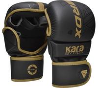 RDX MMA Gloves Sparring Grappling, Open Palm Martial Arts Mitts Men Women, Adjustable Wrist Support Maya Hide Leather, Cage Fighting Combat Sports Boxing Training, Muay Thai, Punching Bag Kickboxing