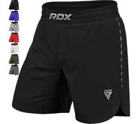 RDX MMA Shorts for Training and Kickboxing Shorts for Martial Arts, Freefight, Grappling, Boxing Shorts for BJJ, Krav MAGA and Muay Thai (MUOWAY), Black , XL