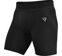 RDX MMA Thermal Compression Shorts Base Layer Boxing Training Fitness Running Exercise, Black, XL