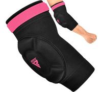 RDX Pro Elbow Pads, CE SATRA Approved, Muay Thai MMA Kickboxing Sparring Elbow Guard, Martial Arts Striking, Volleyball Wrestling Basketball Adjustable MTB Compression Padded Sleeves