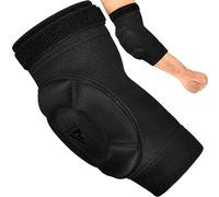 RDX Pro Elbow Pads, CE SATRA Approved, Muay Thai MMA Kickboxing Sparring Elbow Guard, Martial Arts Striking, Volleyball Wrestling Basketball Adjustable MTB Compression Padded Sleeves