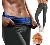RDX Sauna Leggings for Women, REACH Compliant OEKO TEX 100 Certified, Compression Sweat Pants for Tummy Control, High Waist Adjustable Side Zipper Body Shaper, Gym Yoga Workout Fitness Running Trouser