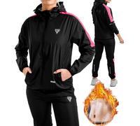 RDX Sauna Suit for Women, REACH OEKO TEX 100 CERTIFIED, Full Body Sweat Heat Suit with Hood, Silver Back Long Sleeves, Boxing MMA Slimming Gym Fitness Running Jacket, Women