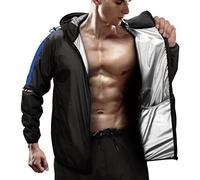 RDX Sauna Suit,REACH OEKO TEX 100 CERTIFIED, Full Body Sweat Heat Suit with Hood, Silver Back Long Sleeves, Boxing MMA Slimming Gym Fitness Running Jacket, Men Women