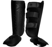 RDX Shin Guards for Kickboxing, Muay Thai, MMA and Training Pads, Maya Hide Leather KARA Instep Foam Protection, Leg Foot Protector for Martial Arts, Sparring, BJJ and Boxing Gear