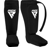 RDX Shin Guards Kickboxing Muay Thai, SATRA Approved, MMA Leg Instep Protection Pads, Sparring Training Martial Arts Boxing, Elasticated Padded Protector, karate BJJ Taekwondo Gear