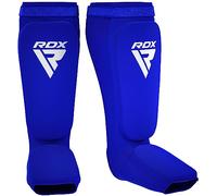 RDX Shin Guards Kickboxing Muay Thai, SATRA Approved, MMA Leg Instep Protection Pads, Sparring Training Martial Arts Boxing, Elasticated Padded Protector, karate BJJ Taekwondo Gear