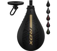RDX Speed Bag Boxing Ball and Swivel Set, Maya Hide Leather Dodge Striking Mount Kit with Additional Bladder, MMA Muay Thai Punching Workout Kicking Martial Arts Training Home Gym Exercise Speedball