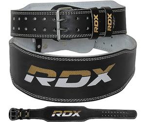RDX Weight Lifting Belt Gym Fitness, Cowhide Leather, 4” 6” Padded Lumbar Back Support, 10 Adjustable Holes, Weightlifting Powerlifting Bodybuilding Deadlift Squat Workout Strength Training, Men Women