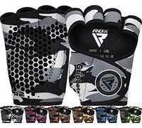RDX Weight Lifting Gloves Grips, Workout Gym Fitness, Ventilated Anti-Slip Open Back Gripper, Deadlift Strength Training HIIT Exercise, Women Men Rowing Cycling Hanging Climbing Gymnastics Pull Ups