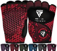RDX Weight Lifting Gloves Grips, Workout Gym Fitness, Ventilated Anti-Slip Open Back Gripper, Deadlift Strength Training HIIT Exercise, Women Men Rowing Cycling Hanging Climbing Gymnastics Pull Ups