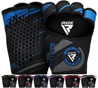 RDX Weight Lifting Gloves Grips, Workout Gym Fitness, Ventilated Anti-Slip Open Back Gripper, Deadlift Strength Training HIIT Exercise, Women Men Rowing Cycling Hanging Climbing Gymnastics Pull Ups