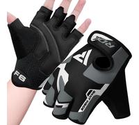 RDX Weight Lifting Gloves Gym Fitness Workout, Anti Slip Padded Palm Protection Elasticated Strength Training Equipment, Men Women Adult & Kids Half Finger Exercise Calisthenics Cycling Climbing Grips