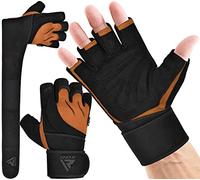 RDX Weight Lifting Gloves with Wrist Support, 50 CM Long Wrist Straps, Anti Slip Padded Palm Protection, Breathable Gym Grip for Fitness Training Workout Powerlifting, Men Women Bodybuilding Exercise