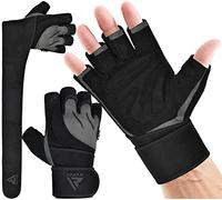 RDX Weight Lifting Gloves with Wrist Support, 50 CM Long Wrist Straps, Anti Slip Padded Palm Protection, Breathable Gym Grip for Fitness Training Workout Powerlifting, Men Women Bodybuilding Exercise