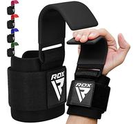 RDX Weight Lifting Hooks Straps Pair, 8mm Neoprene Padded Wrist Wrap Support Non Slip Rubber Coated Grip Deadlift Powerlifting Chin Pull Up Exercise Fitness Training Bodybuilding Gym Workout Men Women
