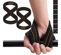 RDX Weight Lifting Straps Figure 8, Anti Slip Strap with cuffs wrist Support for Gym Workout Deadlift Powerlifting Bodybuilding Weightlifting, Fitness Strength Training, Hand Bar Grip for Men
