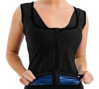 RDX Women’s Sauna Vest Heat Trapping Sweat Waist Trainer - REACH OEKO TEX 100 Certified Body Shaper - Trimmer Hot Corset Compression Slimming Zipper Pullover - Gym Workout Fitness Tank Top