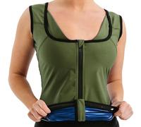 RDX Women’s Sauna Vest Heat Trapping Sweat Waist Trainer - REACH OEKO TEX 100 Certified Body Shaper - Trimmer Hot Corset Compression Slimming Zipper Pullover - Gym Workout Fitness Tank Top