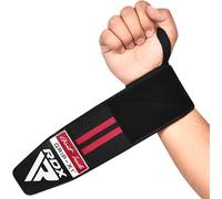 RDX WR11 Gym Wrist Wraps - Heavy-Duty Cotton, Extra-Wide Design, Adjustable Quick-EZ Closure, 25% Stretchability, One Size, Approved by USPA & IPL, Multiple Colors (Red)