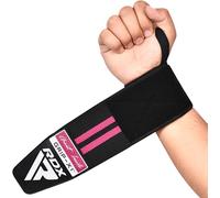 RDX WR11 Gym Wrist Wraps - Heavy-Duty Cotton, Extra-Wide Design, Adjustable Quick-EZ Closure, 25% Stretchability, One Size, Approved by USPA & IPL, Multiple Colors (Pink)
