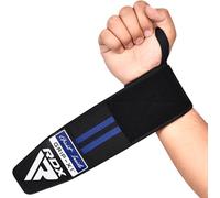 RDX WR11 Gym Wrist Wraps - Heavy-Duty Cotton, Extra-Wide Design, Adjustable Quick-EZ Closure, 25% Stretchability, One Size, Approved by USPA & IPL, Multiple Colors (Blue)