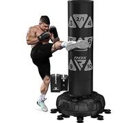 RDX XXL 150KG 6FT Target Freestanding Punch Bag with Gloves - 72” Adult Heavy Pedestal Punch Bag Set - 17 Suction Cup 8 Extended Legs Stand Base - Kick Boxing MMA Muay Thai Home Gym Fitness