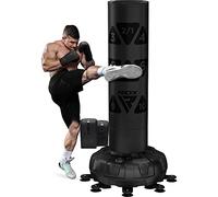 RDX XXL 150KG Target Free Standing Punch Bag with Gloves - 72” Adult Heavy Pedestal Punching Bag Set - 17 Suction Cup 8 Extended Legs Stand Base - Kick Boxing MMA Muay Thai Home Gym Fitness