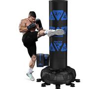 RDX XXL 150KG Target Free Standing Punch Bag with Gloves - 72” Adult Heavy Pedestal Punching Bag Set - 17 Suction Cup 8 Extended Legs Stand Base - Kick Boxing MMA Muay Thai Home Gym Fitness