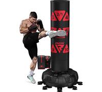 RDX XXL 150KG Target Free Standing Punch Bag with Gloves - 72” Adult Heavy Pedestal Punching Bag Set - 17 Suction Cup 8 Extended Legs Stand Base - Kick Boxing MMA Muay Thai Home Gym Fitness