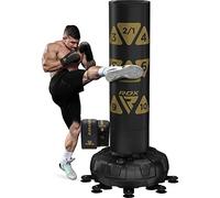 RDX XXL 150KG Target Free Standing Punch Bag with Gloves - 72” Adult Heavy Pedestal Punching Bag Set - 17 Suction Cup 8 Extended Legs Stand Base - Kick Boxing MMA Muay Thai Home Gym Fitness