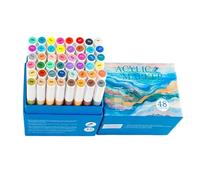 Rdxanc 12/24/36/48 Color Acrylic Paint Marker for Journaling Scrapbooking Painting Soft Brush Tip Marker for School Art Craft Drawing Markers