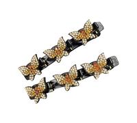 Rdxanc 1Pair Double Layer Slip Resistant Rhinestones Hair Clip For Women Bangs Styling And Side Part Hair Accessories