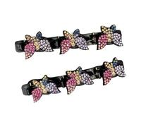 Rdxanc 1Pair Double Layer Slip Resistant Rhinestones Hair Clip For Women Bangs Styling And Side Part Hair Accessories