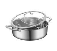 Rdxanc 304 Stainless Steels Hot Pots with Divider Glass Lid and Double Handle for Rapid Uniform Heating in Homes Kitchens Family Fast Cook Pots
