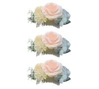 Rdxanc 3Pcs Wedding Bridal Headpieces Bridal Hairpins Artificial Flower Hair Side Combs Slide Hair Clips Bridesmaids Barrettes