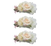 Rdxanc 3Pcs Wedding Bridal Headpieces Bridal Hairpins Artificial Flower Hair Side Combs Slide Hair Clips Bridesmaids Barrettes