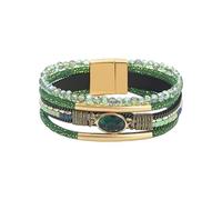 Rdxanc Handmade Leather Wrap for Women with Crystals Beads Heart Stackable Adjustable Jewelry Handmade Cuff