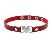 Rdxanc Lightweight Leather Necklace with Heart Rhinestones Design for Daily Comfort During Wear Chokcer Clavicle Chain Leather Necklace