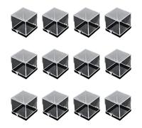 Rdxanc Pack Of 12 Delicate Clear Display Containers Display Boxes For Specimens And Small Objects With Black Base