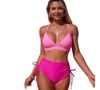 Rdxanc Pack of 2pcs Elastic Soft Fabric Tankini Set for Quick Drying and Color Blocking Swimwear for Women's Water Fun Tankini Set