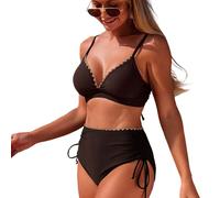 Rdxanc Pack of 2pcs Elastic Soft Fabric Tankini Set for Quick Drying and Color Blocking Swimwear for Women's Water Fun Tankini Set