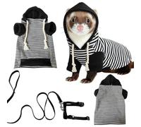 Rdxanc Pet Ferrets Sweatershirt Outfit and Walking Harness Set for Small Pet Winter Warm Outfit Safe Outdoors Adventure Winter Ferrets Clothes
