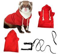 Rdxanc Pet Ferrets Sweatershirt Outfit and Walking Harness Set for Small Pet Winter Warm Outfit Safe Outdoors Adventure Winter Ferrets Clothes