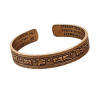 Rdxanc Six Sacred Mantras Engraved Copper Tibetan for Good Fortunes Hand Painted Adjustable Openable Wristband Tibetan